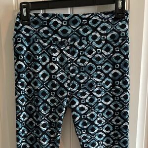 LuLaRoe Blue and Black Patterned Leggings